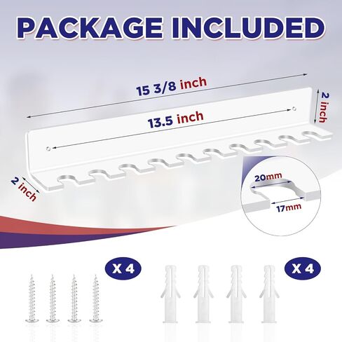 2 أجهزة كمبيوتر صافية لعبة البيسبول مضرب الرف جدار الجدار 15 3/8 × 2 × 2 بوصة شماعات العمودي حامل البيسبول الخفافيش لعشرة عناصر منظم رف معلقة أكريليك in Kuwait