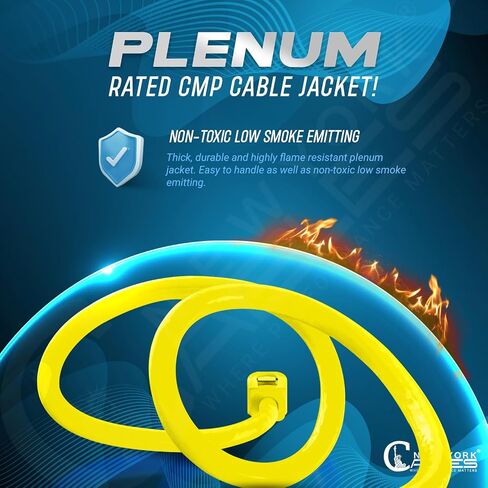 CAT6 Plenum Cable 1000ft (CMP) | UTP, 550MHz, 23AWG, 4Pair UTP 1.0GB Cat 6 Plenum Cable | Internet Cable for Networking (White, 1000 feet) in Saudi Arabia