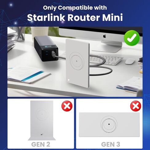 Starlink Router Mini Cable - 2 Pack (1FT + 6.5FT) USB-C to DC Power Cable Compatible with Starlink Mini Router, Plug and Play PD 9V Compatible Replacement for Starlink Internet Kit​ in Kuwait