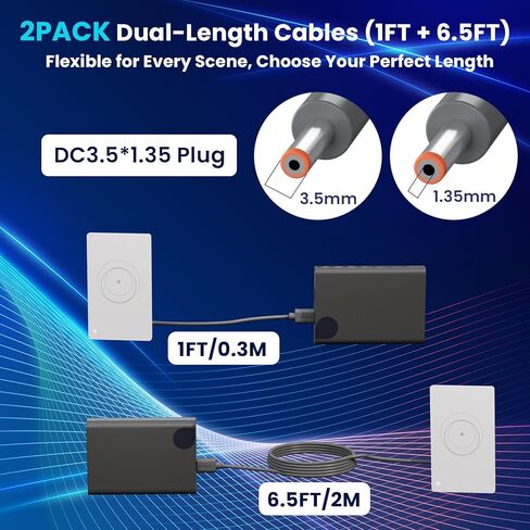 Starlink Router Mini Cable - 2 Pack (1FT + 6.5FT) USB-C to DC Power Cable Compatible with Starlink Mini Router, Plug and Play PD 9V Compatible Replacement for Starlink Internet Kit​ in Kuwait