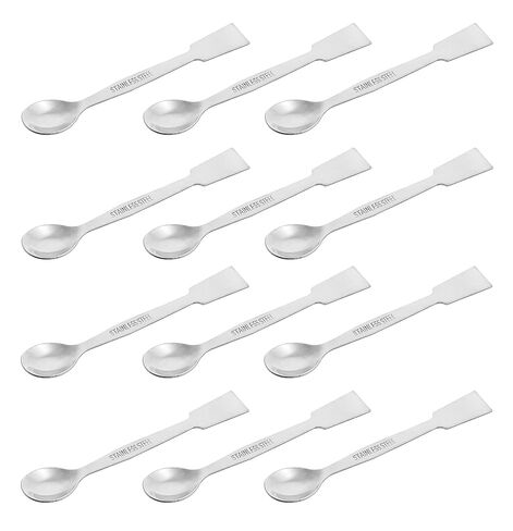 EISCO 12PK Scoops with Spatula, 5.9" - Stainless Steel, Polished One Flat End, Spoon End- Eisco Labs in Saudi Arabia