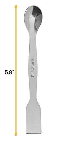 EISCO 12PK Scoops with Spatula, 5.9" - Stainless Steel, Polished One Flat End, Spoon End- Eisco Labs in Saudi Arabia