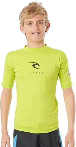 RIP CURL BIG BOYS 'Corpo SS Rash Guard - Lime in Saudi Arabia