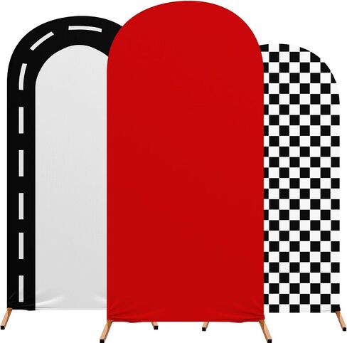 مجموعة غطاء خلفية Fast Party Arch Arch مجموعة من 3 أسواق للسباق يغطي SPANDEX BACKDROP Stand 4ft ، 5 أقدام ، 6 أقدام لحضور حفل زفاف عيد ميلاد الحفل الفتاة ديكور (أسود) in Saudi Arabia