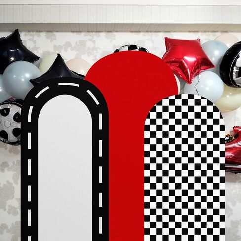 مجموعة غطاء خلفية Fast Party Arch Arch مجموعة من 3 أسواق للسباق يغطي SPANDEX BACKDROP Stand 4ft ، 5 أقدام ، 6 أقدام لحضور حفل زفاف عيد ميلاد الحفل الفتاة ديكور (أسود) in Saudi Arabia
