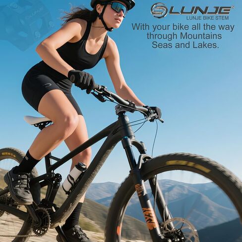 جذع الدراجة ، الجذعية 31.8 ملم MTB ، ساق الدراجة القصير 45 ملم ، الانتهاء من غير لامع الرمل ، سبيكة الألومنيوم CNC 6061-T6 مع طلاء أنود ، مقاوم للتآكل للدراجات الجبلية/الطريق/BMX (أسود) in Kuwait