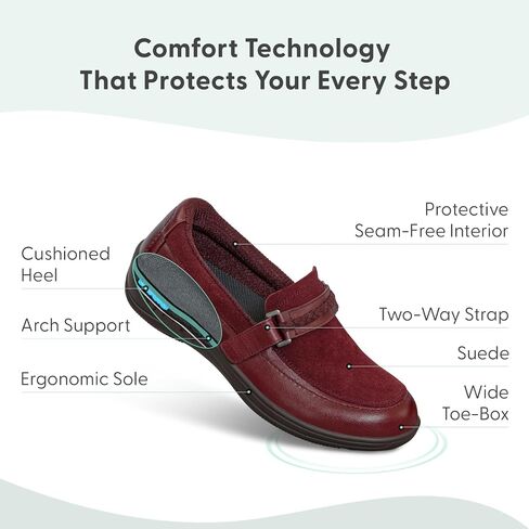 Orthofeet Women's Orthopedic Leather Chelsea Loafer in Saudi Arabia