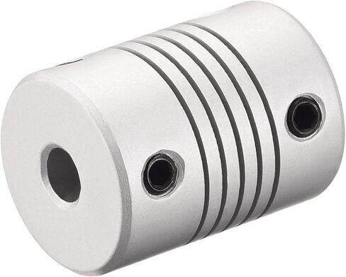 uxcell 5mm to 5mm Aluminum Alloy Shaft Coupling Flexible Coupler Motor Connector Joint L25xD19 Silver,5pcs in Saudi Arabia