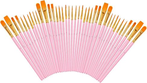Soucolor Acrylic Paint Brushes Set, 10-Pack Round Pointed Tip Artist Paintbrushes for Acrylic Painting Oil Watercolor Canvas Boards Rock Body Face Nail Art,Blue in Kuwait