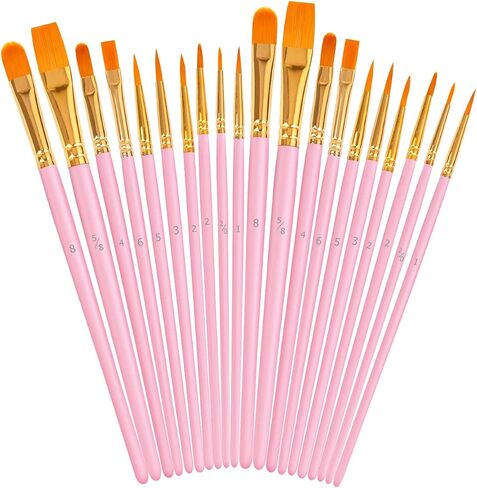 Soucolor Acrylic Paint Brushes Set, 10-Pack Round Pointed Tip Artist Paintbrushes for Acrylic Painting Oil Watercolor Canvas Boards Rock Body Face Nail Art,Blue in Kuwait