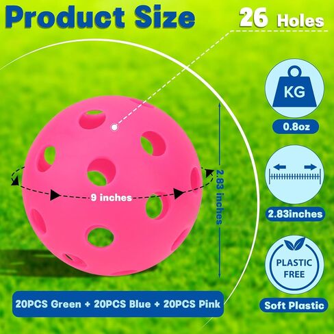 12/30/60 Pcs Practice Baseballs For Hitting, 2.8 Inch Plastic Soft Baseballs for Practice Lightweight Soft Ball With Mesh Bag, Hollow Training Softball for Indoor Outdoor Sport Pitching Batting in Saudi Arabia