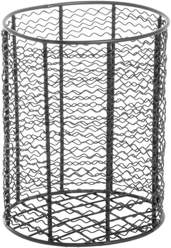 HUBERT Wire Storage Basket Round Black Steel - 7 1/4 Dia x 9 7/16 H in Saudi Arabia