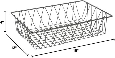 HUBERT Wire Basket Nickel Powder-Coated Steel - 18" L x 12" W x 4" H in Saudi Arabia
