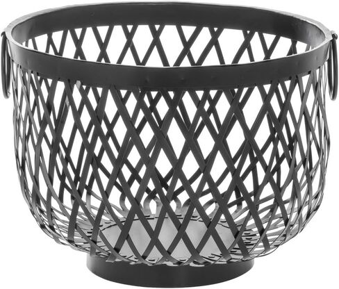 سلة Hubert Metal مع مقابض جولة أسود - 12 1/2 ديا × 9 3/4 ساعة in Kuwait