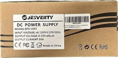 Universal Compact Bench Power Supply- 30 Amp Regulated Home Lab Benchtop AC-to-DC Converter 13.8 Volt/9-15Volt, Cooling Fan, Screw Type Terminals - Jesverty SPS-1332 in Kuwait