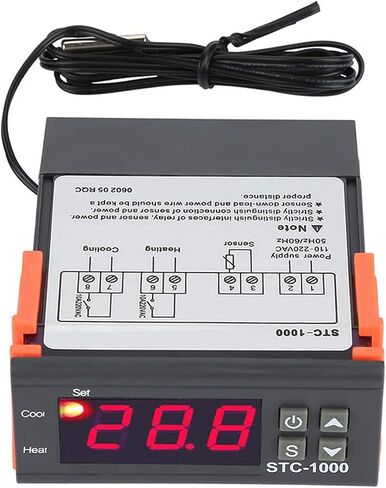 Digital Temperature Controller, 220V LCD Thermostat Regulator Microcomputer Thermostat with Display Screen for Incubators and Coolers in Saudi Arabia