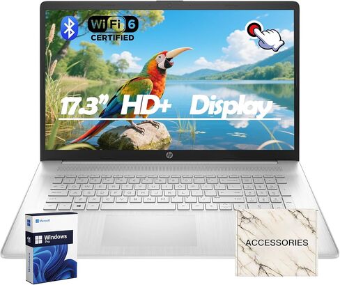 HP 17 "HD+ عرض الكمبيوتر المحمول 17T-CN300 | شاشة تعمل باللمس | Intel I7-1355U (10 CORES 12 Threads) & Intel Iris Xe Graphics | Lifetime MS Office & Win11 Pro | 32 GB DDR4 & 2TB SSD in Kuwait