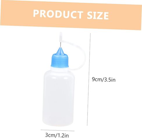 Angoily 18pcs Precision Needle Tip Squeeze Plastic Bottles for Glue Paint Liquid Dispensing Diy Applicator with White Black Orange Green Blue in Saudi Arabia