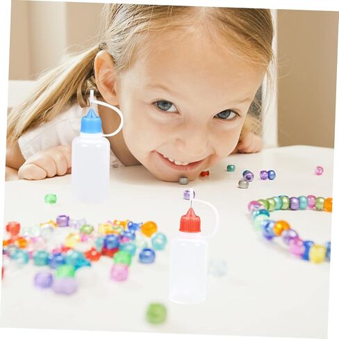 Angoily 18pcs Precision Needle Tip Squeeze Plastic Bottles for Glue Paint Liquid Dispensing Diy Applicator with White Black Orange Green Blue in Saudi Arabia
