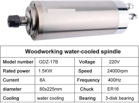 المغزل 1.5KW ER16 قطر 80 مم حركي عالي السرعة المبرد بالمياه GDZ-17B (GDZ-19 220V) in Kuwait