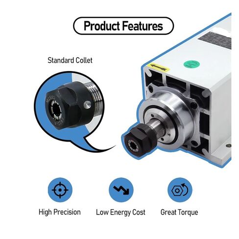 3.5kw محرك المغزل 220V ER20 400Hz 24000RPM + ER20A WRENCH + 2 PCS ER20 Chuck 1/2 inch 10mm in Kuwait