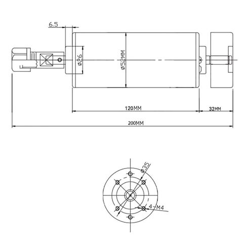 0.5kw محرك المغزل المبرد بالهواء ER16 Chuck 500W DC عالية السرعة 110VDC 12000 دورة في الدقيقة in Kuwait