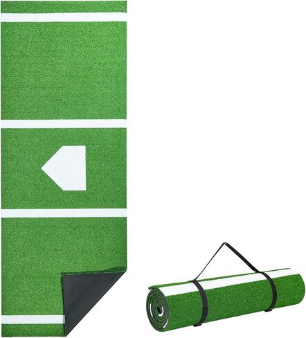 VEVOR 10'X3.8 'Baseball Softball Hittting Stap ، حصيرة داخلية/خارجية مضادة للانزلاق مكافحة الذروة ، وأساعد تدريب على دعم الرغوة مع الحبل ، وحصير الممارسة المحمولة ، والأخضر in Saudi Arabia