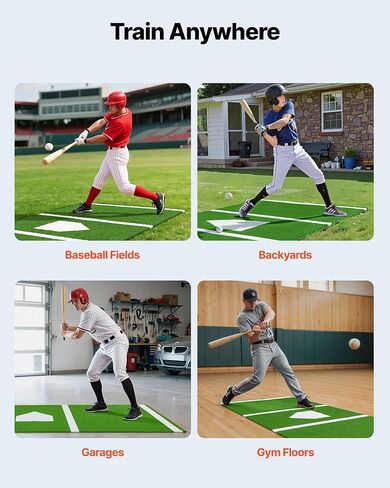 VEVOR 10'X3.8 'Baseball Softball Hittting Stap ، حصيرة داخلية/خارجية مضادة للانزلاق مكافحة الذروة ، وأساعد تدريب على دعم الرغوة مع الحبل ، وحصير الممارسة المحمولة ، والأخضر in Saudi Arabia