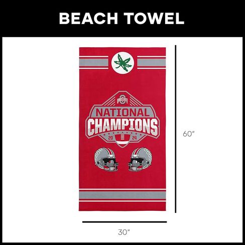 شمال غرب ولاية أوهايو Buckeyes NCAA 2024 FBC أبطال الموازية منشفة الشاطئ 30 × 60 بوصة in Saudi Arabia