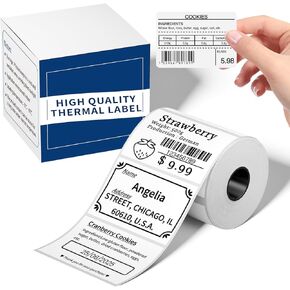 ملصقات M110 [100 pcs] - حزمة من 1.97''x3.15 '' (50x80mm) ملصق متوافق مع M110/m120/m100/m200/m220 شريط لاصق قوي ، أبيض in Kuwait