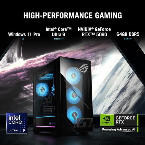ASUS ROG G700 (2025) Gaming Desktop PC, Intel® Core™ Ultra 7 265F Processor, NVIDIA® GeForce RTX™ 4060Ti, 1TB M.2 NVMe™ PCIe® 4 SSD, 16GB DDR5 RAM, Windows 11 Home, G700TF-DS764Ti in Saudi Arabia