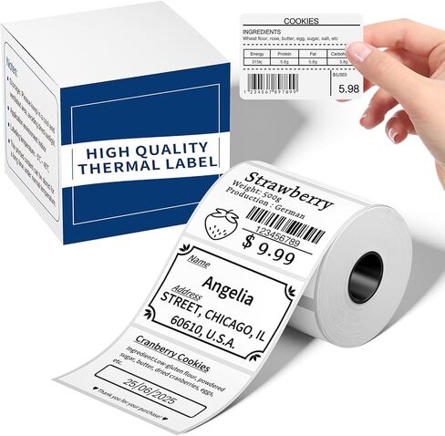 ملصقات M110 [100 pcs] - حزمة من 1.97''x3.15 '' (50x80mm) ملصق متوافق مع M110/m120/m100/m200/m220 شريط لاصق قوي ، أبيض in Kuwait