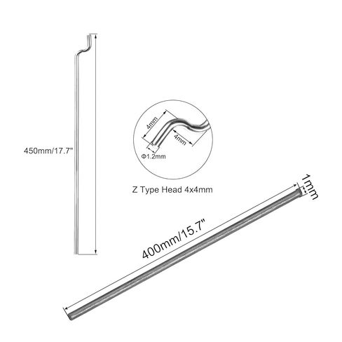 Meccanixity 10pcs 1mmx400mm قضيب ألياف الكربون و 10 ٪ 1.2 مم × 450 مم z قضبان السحب/دفع أجزاء لقارب طائرة RC in Saudi Arabia