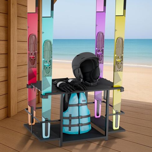 Water Ski Storage Rack – Garage Ski Rack Freestanding Organizer for Waterskis, Wakeboards, Paddleboards & Surfboards – Summer Water Sports Gear Holder for Indoor/Outdoor Use – 29x19x6 Inches in Saudi Arabia