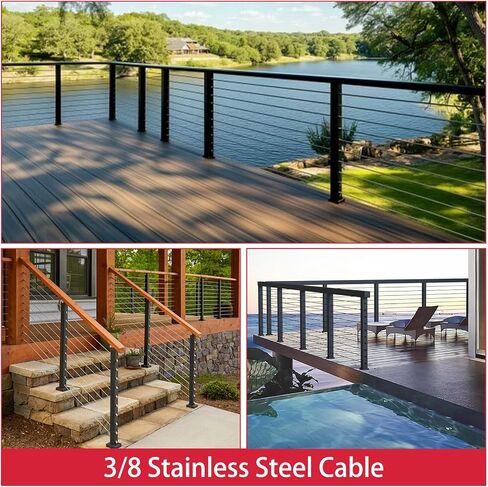 3/8 Stainless Steel Cable with 7x19 Strands and 12000lbs Breaking Strength 304 Stainless Steel Wire Rope for Aircraft Cable 150FT in Saudi Arabia