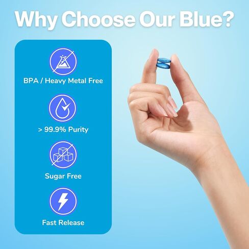 Methylene Blue Pharmaceutical Grade Capsules - USP Grade, 60 High Purity Tablets for Humans | Mitochondrial & Cognitive Support Supplement | 10mg Pills - Easy Dose Alternative to Drops - Lab Tested in Saudi Arabia