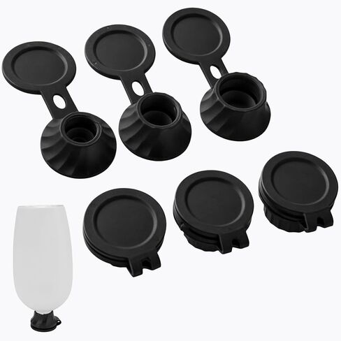 6pcs Bottle Emptying Kit Cap for Upside Down Dispenser Shampoo Lotion, Saver Flipping Set with 3 Sizes Adapter Transfer Connector, Inverted Every Drop Out- Measure Your Bottle Opening Before Order! in Saudi Arabia