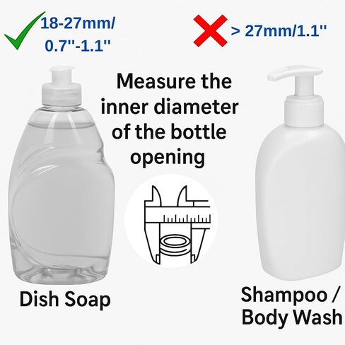 6pcs Bottle Emptying Kit Cap for Upside Down Dispenser Shampoo Lotion, Saver Flipping Set with 3 Sizes Adapter Transfer Connector, Inverted Every Drop Out- Measure Your Bottle Opening Before Order! in Saudi Arabia