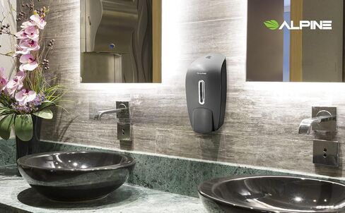 Alpine Manual Soap Dispenser Wall Mount - Commercial Soap Dispenser Wall Mounted for Liquid Soap & Hand Sanitizer in Bathroom, Kitchen, Refillable Large 800 ml Capacity (Grey) in Kuwait