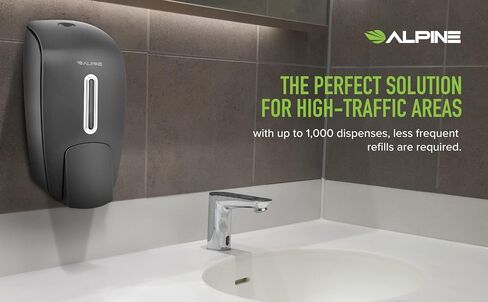 Alpine Manual Soap Dispenser Wall Mount - Commercial Soap Dispenser Wall Mounted for Liquid Soap & Hand Sanitizer in Bathroom, Kitchen, Refillable Large 800 ml Capacity (Grey) in Kuwait