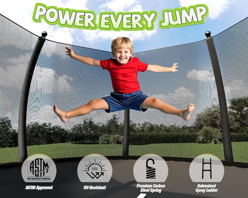 8FT 10FT 12FT 14FT 15FT 16FT Outdoor Trampoline with Enclosure Net and Ladder, Recreational Trampolines for Kids and Adults, Quick Connect Frame, ASTM Approval in Saudi Arabia