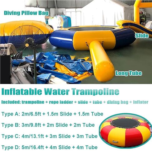 Lake Trampoline Jumping Swimming Platform, Water Trampoline with Rope Ladder, Inflatable Trampoline Jumping Floating Trampoline for Water Sports Toys,10ft in Saudi Arabia