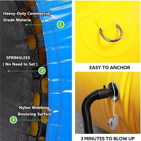 Lake Trampoline Jumping Swimming Platform, Water Trampoline with Rope Ladder, Inflatable Trampoline Jumping Floating Trampoline for Water Sports Toys,10ft in Saudi Arabia