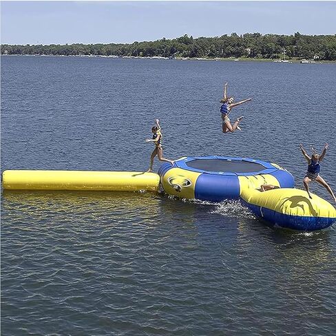 Lake Trampoline Jumping Swimming Platform, Water Trampoline with Rope Ladder, Inflatable Trampoline Jumping Floating Trampoline for Water Sports Toys,10ft in Saudi Arabia