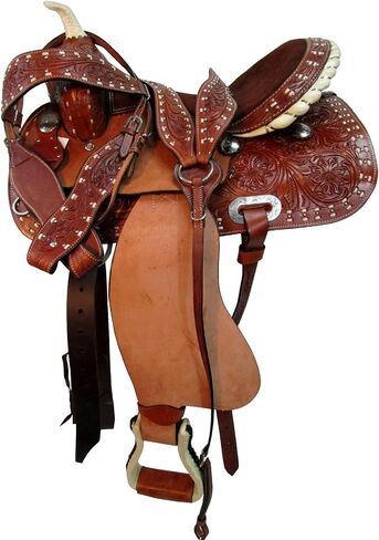 Western Horse Saddle Barrel Racing Pleasure Ride Trail Horse Tooled Leather Rodeo Cowboy Saddles 15 16 17 18 in Saudi Arabia