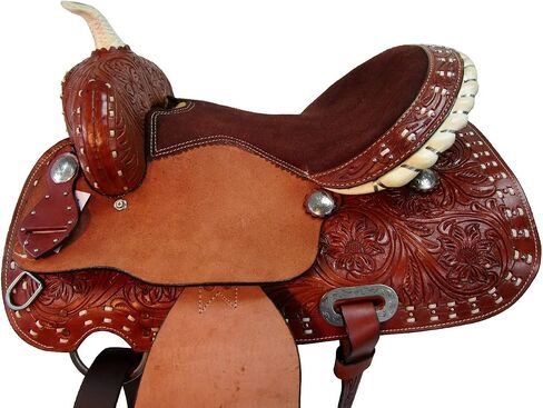 Western Horse Saddle Barrel Racing Pleasure Ride Trail Horse Tooled Leather Rodeo Cowboy Saddles 15 16 17 18 in Saudi Arabia