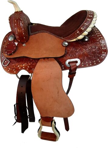 Western Horse Saddle Barrel Racing Pleasure Ride Trail Horse Tooled Leather Rodeo Cowboy Saddles 15 16 17 18 in Saudi Arabia
