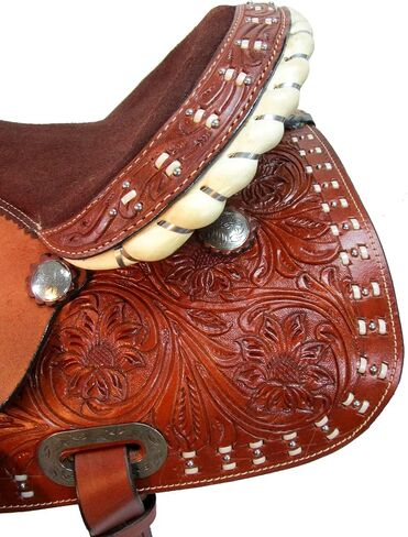 Western Horse Saddle Barrel Racing Pleasure Ride Trail Horse Tooled Leather Rodeo Cowboy Saddles 15 16 17 18 in Saudi Arabia
