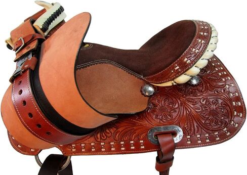 Western Horse Saddle Barrel Racing Pleasure Ride Trail Horse Tooled Leather Rodeo Cowboy Saddles 15 16 17 18 in Saudi Arabia