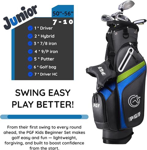 PGF Gold TP Jr Kids Junior Golf Club - نوادي جولف خفيفة الوزن مع حقيبة حامل للبنين والبنات in Kuwait